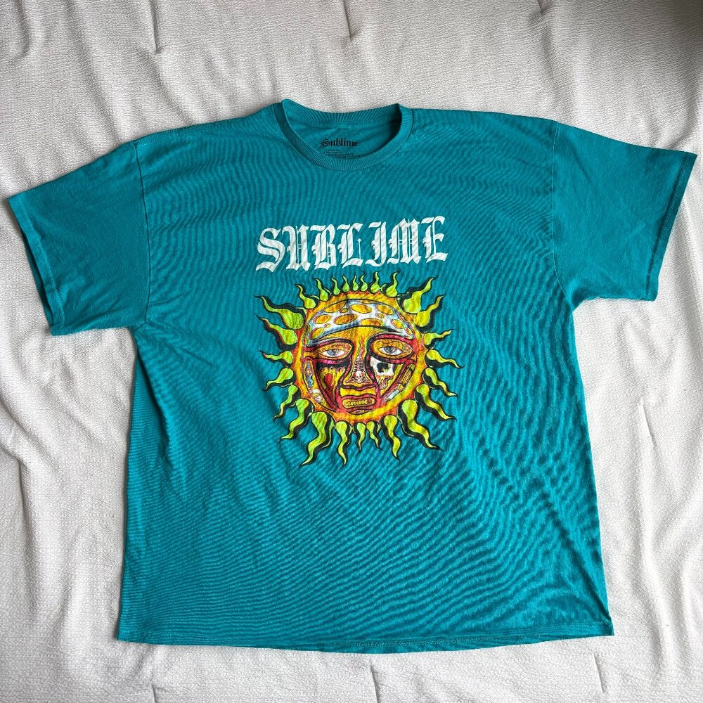 Blue Sublime Band Graphic Tee Oversized Short Sleeve T-Shirt Men's Size 2XL